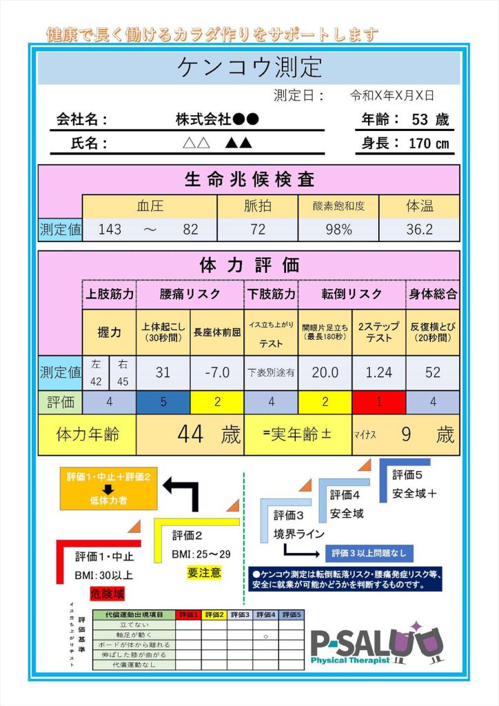 身体軟部組織測定/体力評価